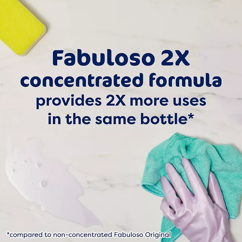 Fabuloso 2X Multi-Purpose Cleaner, No Rinse Floor Cleaner, Lavender Scent, 56 fl oz