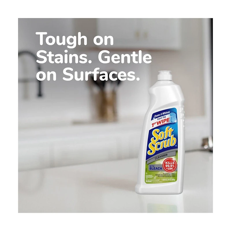 Soft Scrub Antibacterial Cleanser with Bleach, 24 fl oz
