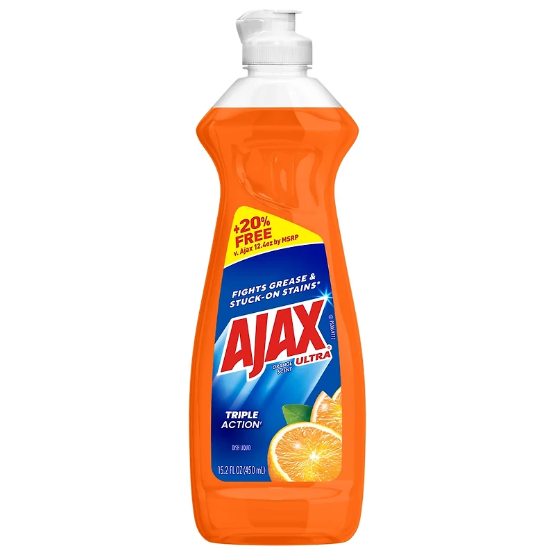 Ajax Ultra Liquid Dish Soap Orange Scent, Triple Action, 15.2 oz