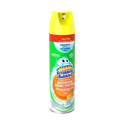 Scrubbing Bubbles Bathroom Grime Fighter Disinfectant Spray, Citrus Scent, 22 oz