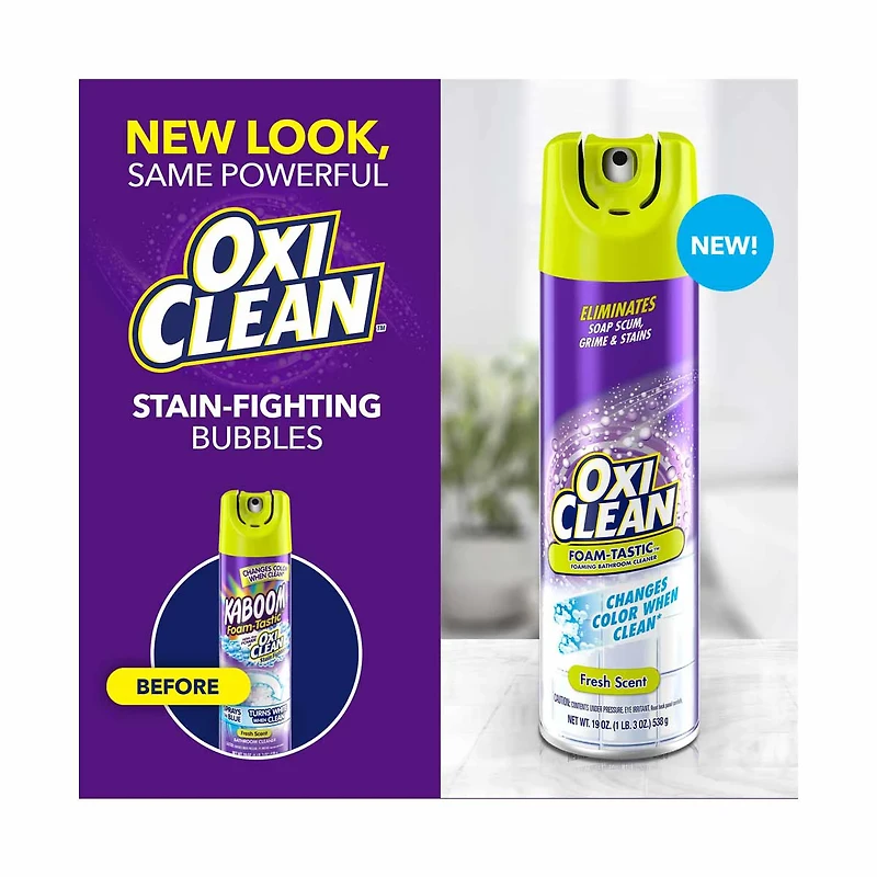 Kaboom Foam-Tastic with OxiClean Fresh Scent Bathroom Cleaner, 19 oz