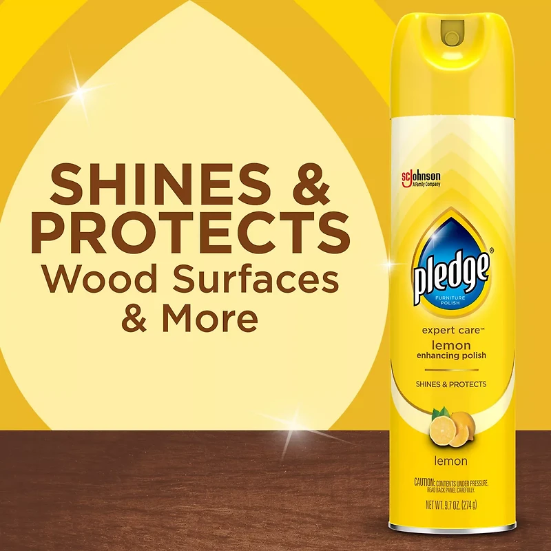 Pledge Enhancing Polish, Furniture & Wood Spray, Lemon Scent, 9.7oz
