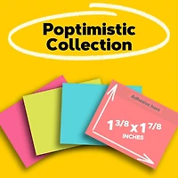 Post-it Notes, 4 Mini Sticky Note Pads, 1.38 x 1.88 in., School Supplies and Office Products, Poptimistic Collection