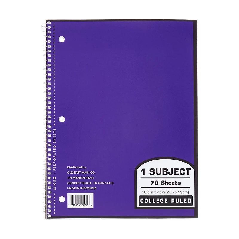 1 Subject College Ruled Notebook, 70 Sheets