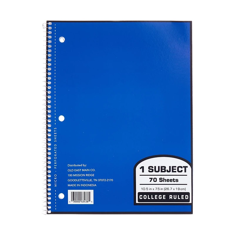 1 Subject College Ruled Notebook, 70 Sheets