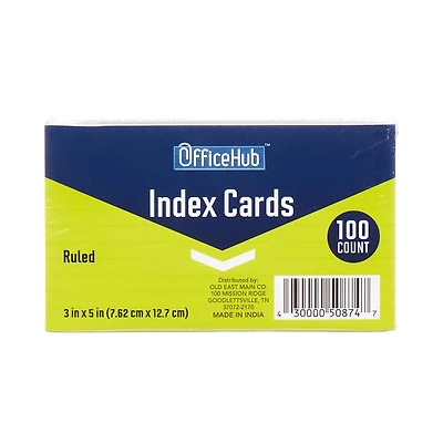 OfficeHub 3" x 5" Index Cards, 60 Count