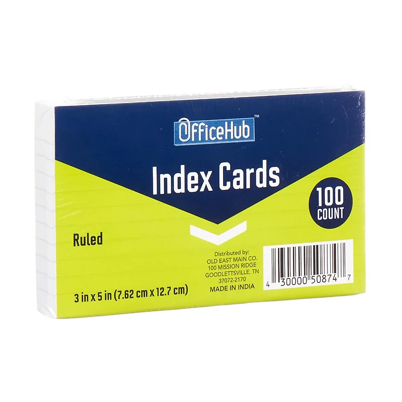 OfficeHub 3" x 5" Index Cards, 60 Count