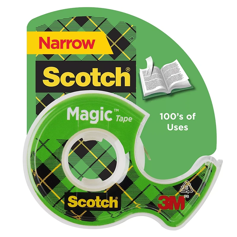 Scotch Magic Tape, Invisible, Home Office Supplies and School Supplies for College and Classrooms, 1 Tape Roll with Dispenser