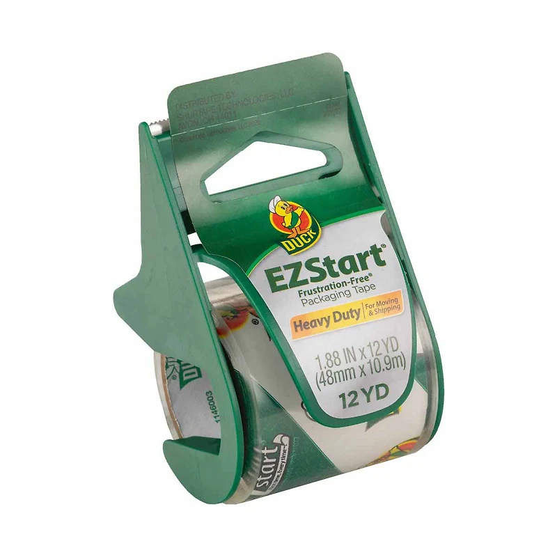 Duck Brand EZ Start Clear Packing Tape with Dispenser, 1.88 in. x 12 yd.