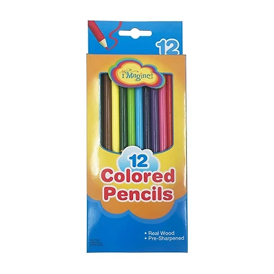 Imagine Real Wood Colored Pencils, 12 ct
