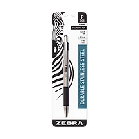 F-301 Stainless Steel Ballpoint Pen, 0.7mm Black, 1 Pack