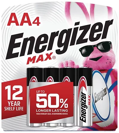 Energizer MAX AA Alkaline Batteries, 4 Count