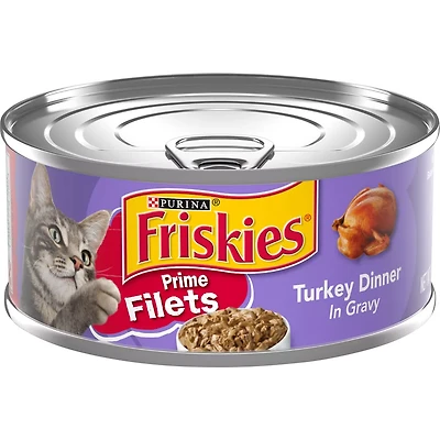 Purina Friskies Gravy Wet Cat Food, Prime Filets Turkey Dinner, 5.5 oz. Can