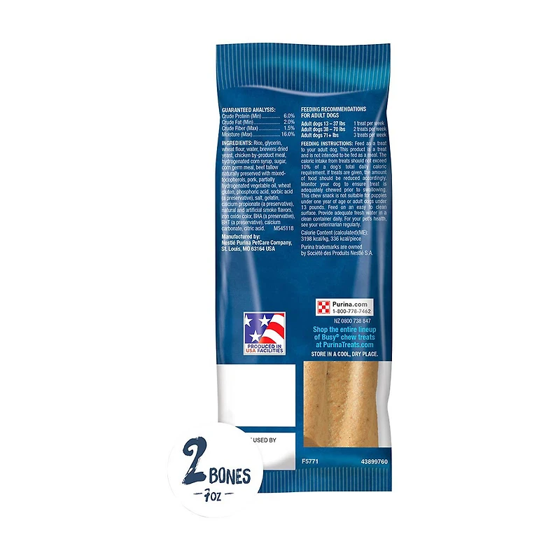 Purina Busy Bone Long Lasting Dog Treats, 7 oz, 2 ct