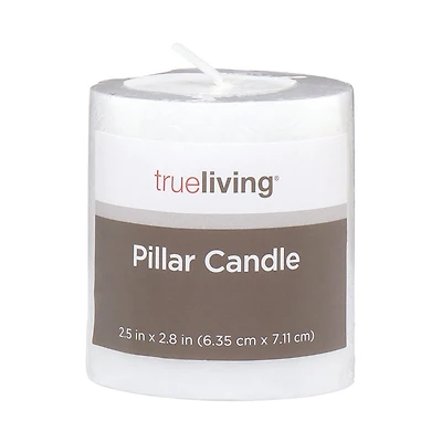trueliving 2.8  Inch Unscented Pillar Candle