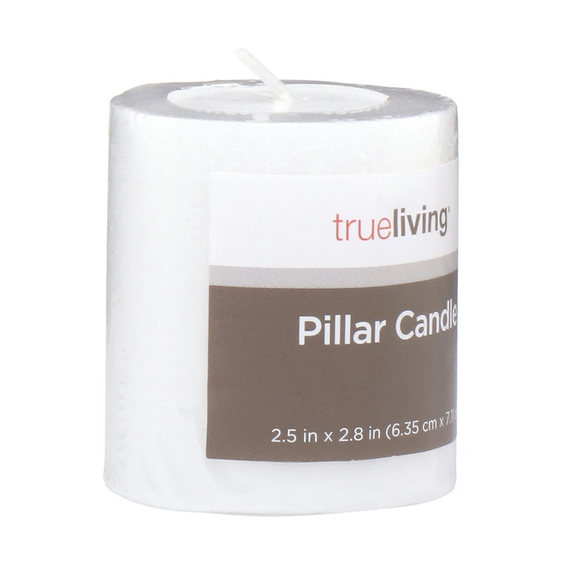 trueliving 2.8  Inch Unscented Pillar Candle