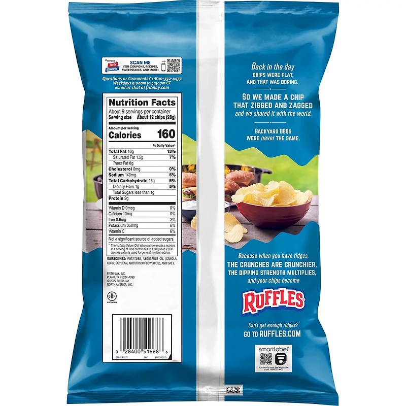 Ruffles Potato Chips Original 8 1/2 Oz