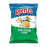 Ruffles Sour Cream & Onion Flavored Potato Chips, 8 oz