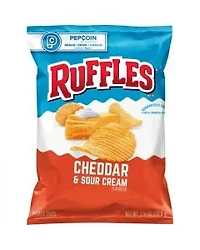 Ruffles Cheddar and Sour Cream Potato Chips, 2.5 oz
