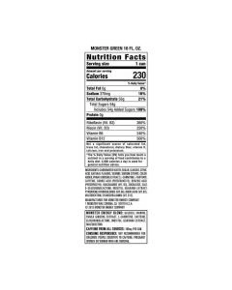 Monster Energy Green, Original, 16 fl oz, 4 Pack