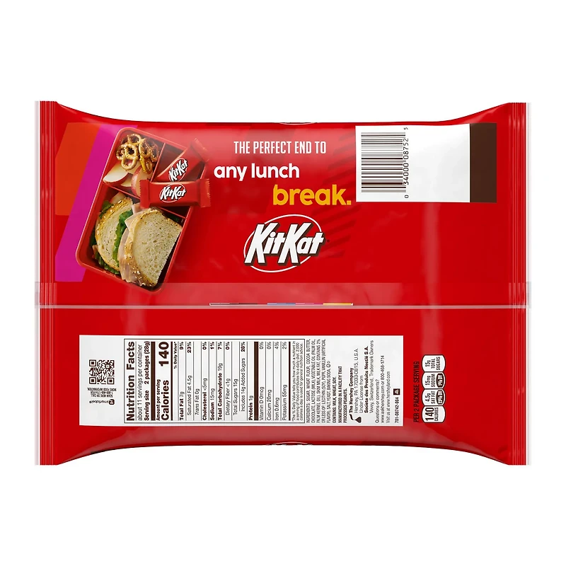 KIT KAT® Milk Chocolate Wafer Snack Size, Candy Bag