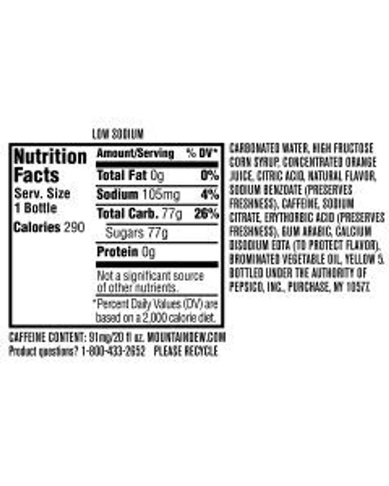 Mountain Dew Soda, 20 fl oz