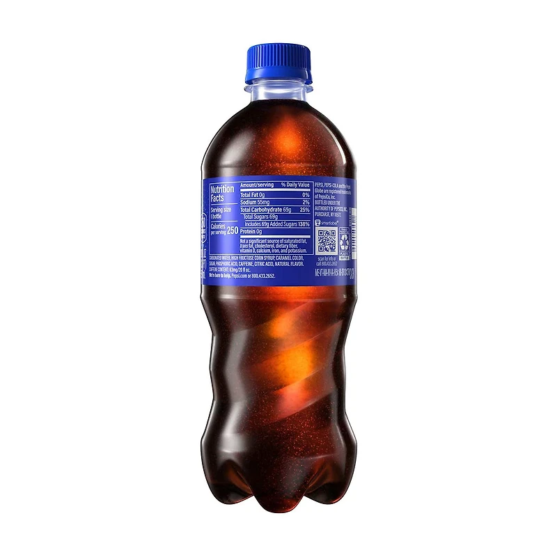 Pepsi Cola Soda Bottle, 20 fl oz