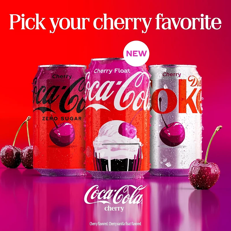 Coca-Cola Cherry Soda Soft Drink Bottle, 20 fl oz