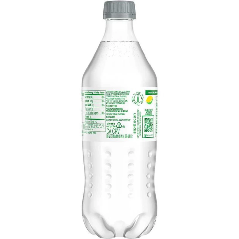 Sprite Zero Sugar Lemon Lime Diet Soda Pop Soft Drink, 20 fl. oz.