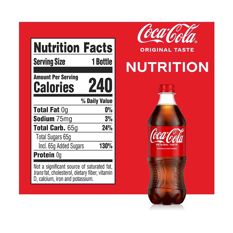 Coca-Cola Soft Drink, Original Taste, 20 fl oz
