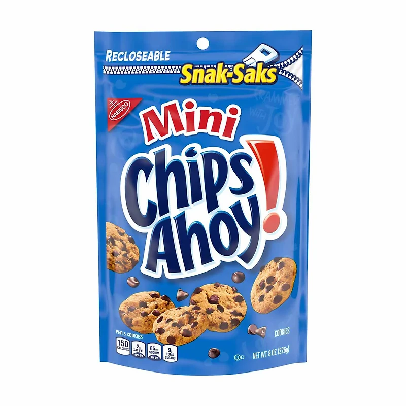 CHIPS AHOY! Mini Original Chocolate Chip Cookies, Snak-Saks, 8 oz