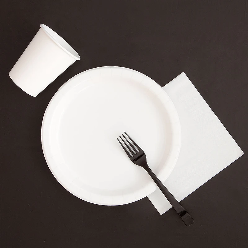 Round Plastic Tablecloth, 84", Black