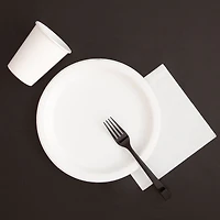 Round Plastic Tablecloth, 84", Black