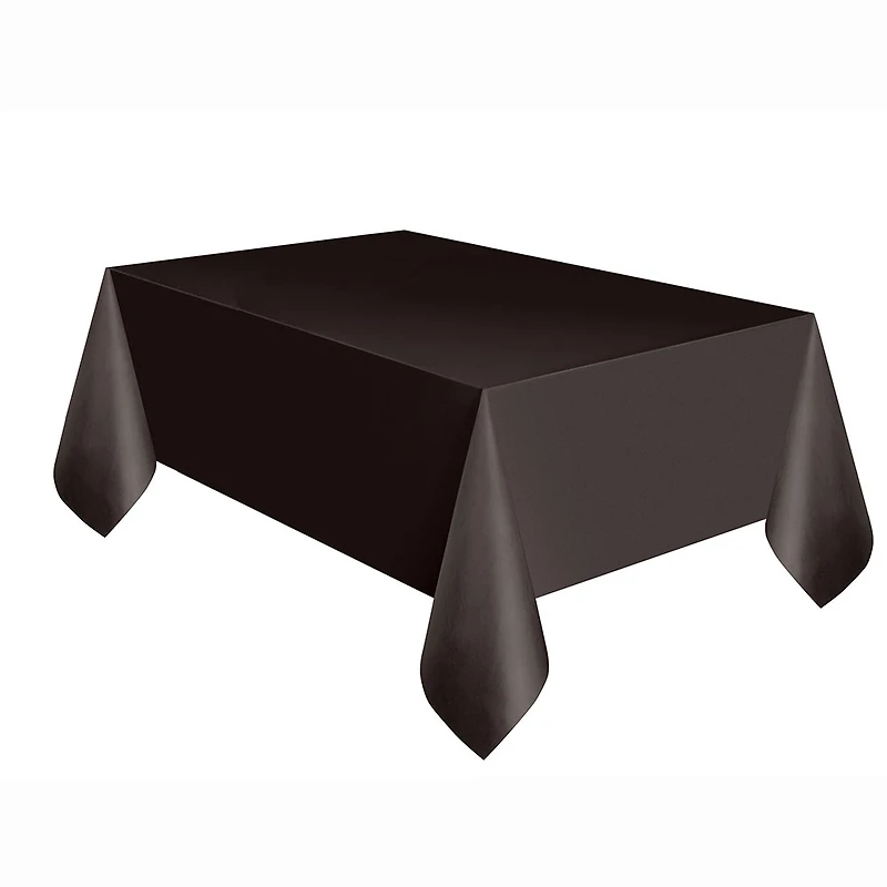 Plastic Tablecloth, 54" x 108" , Black