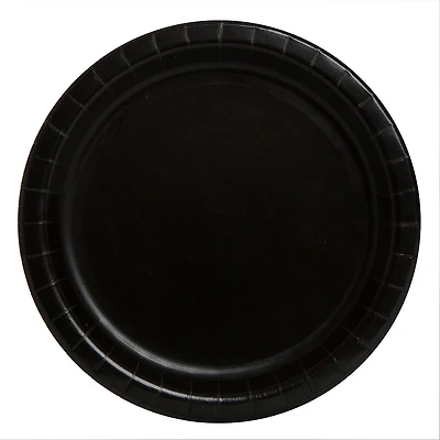 7" Paper Plates, 16 Count, Black