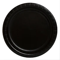 7" Paper Plates, 16 Count, Black