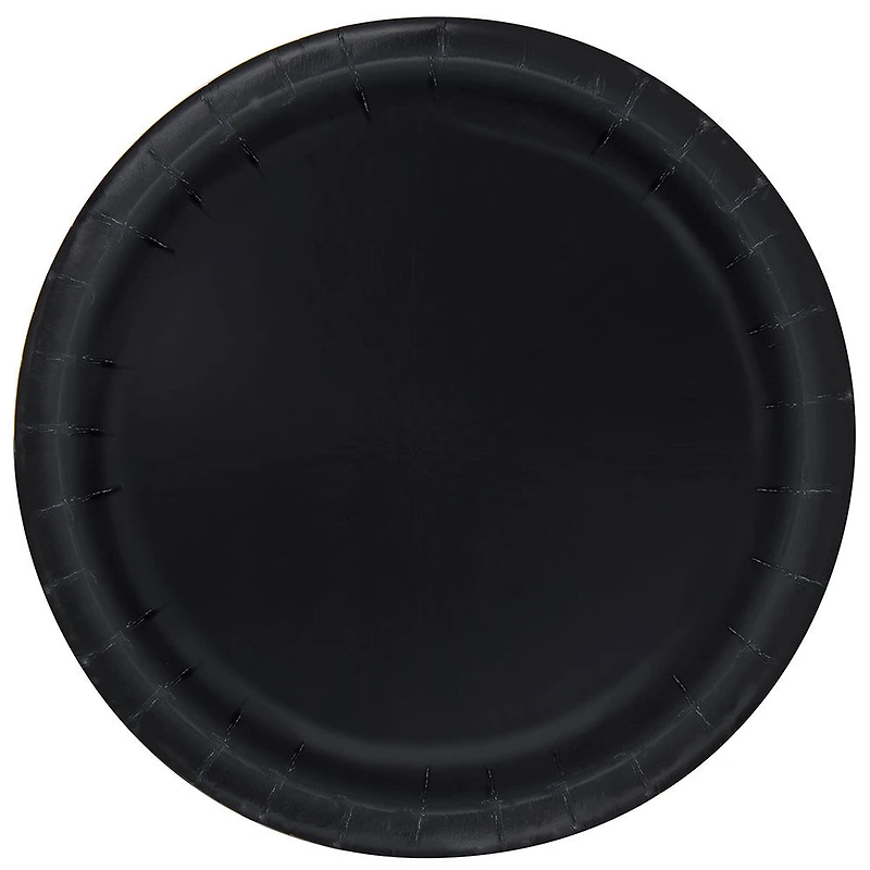9" Paper Plates, 16 Count, Black