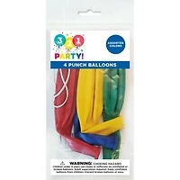 Punch Ball Balloons, Assorted, 4 Count