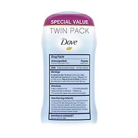Dove Invisible Solid Powder Antiperspirant Deodorant Stick, 2 Pack