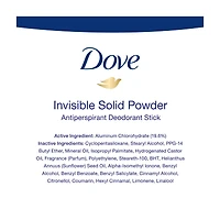 Dove Invisible Solid Powder Antiperspirant Deodorant Stick, 2 Pack