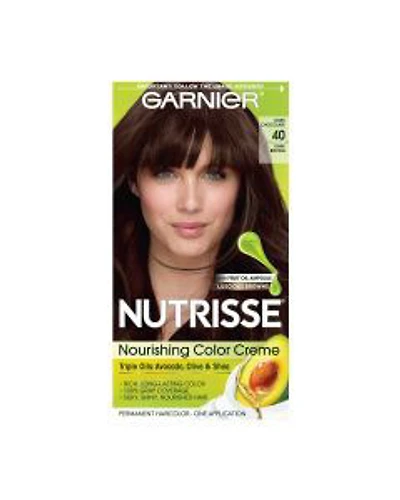 Garnier Nutrisse Nourishing Hair Color Creme, 40 Dark Brown (Dark Chocolate)