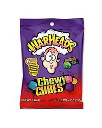 Warheads Cubes Sour & Sweet Chewy Fruity Candy, 3.5 oz