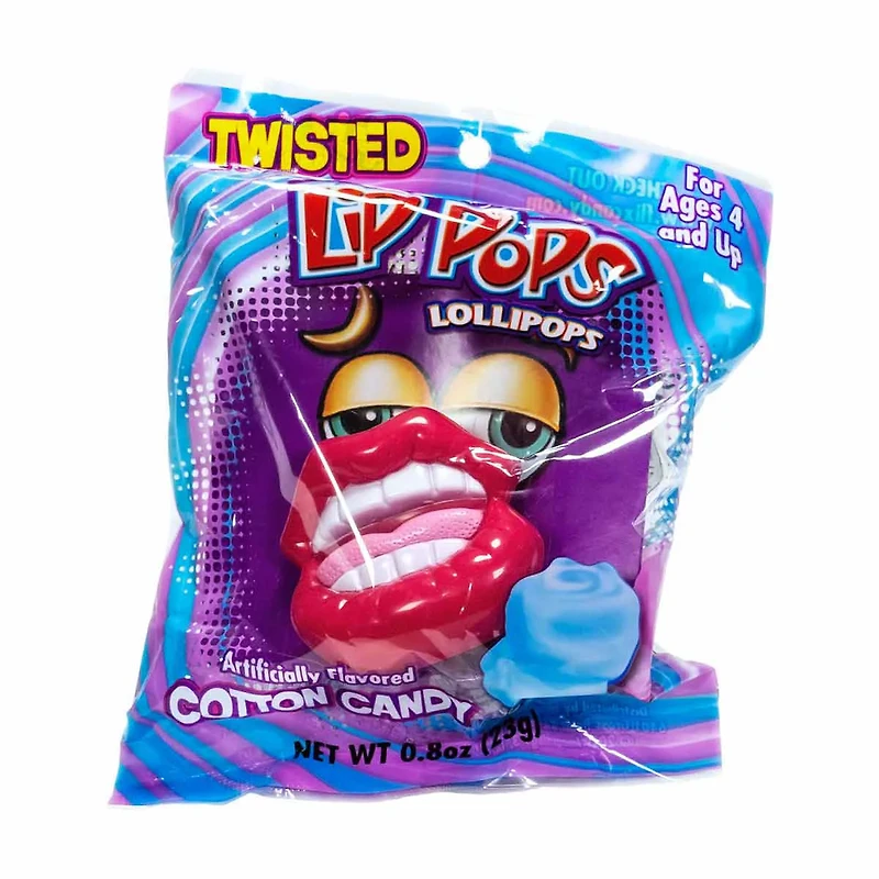 Flix Candy Lip Pops Twisted Lollipops, Assorted