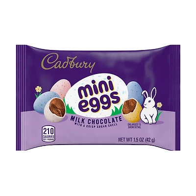 CADBURY MINI EGGS Milk Chocolate with a Crisp Sugar Shell, Easter Candy Treat Bag, 1.5 oz