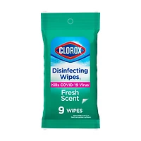 Clorox® Disinfecting Travel Wipes, Fresh Scent, 9 ct