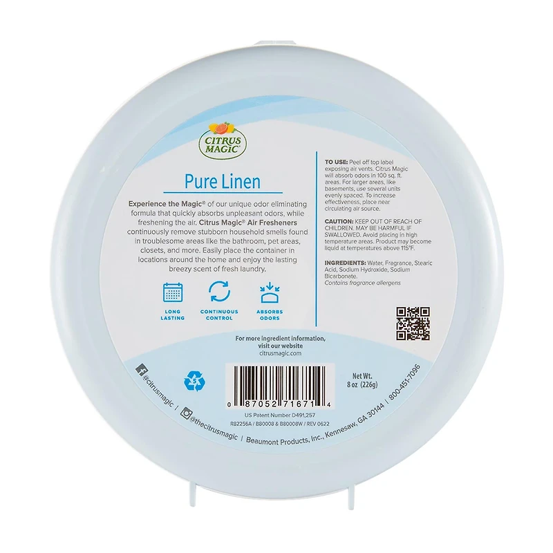 Citrus Magic Air Freshener, Pure Linen, 8 oz
