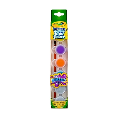 Crayola Washable Paint Pots, Glitter Paints, 6 Count