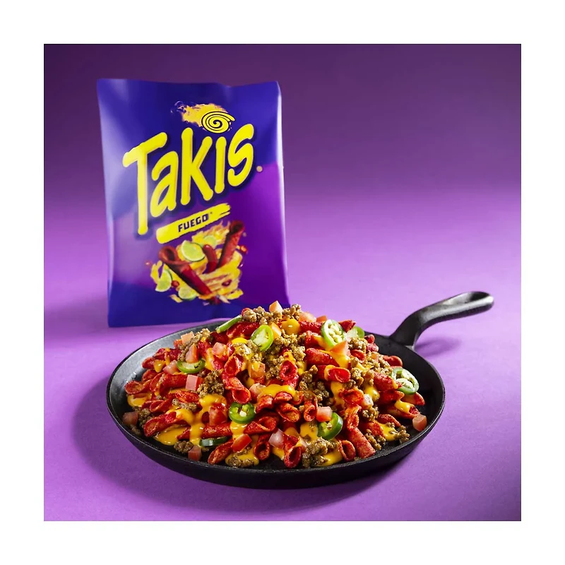 Takis Fuego Rolled Tortilla Chips, Hot Chili Pepper & Lime Flavored, 4 oz
