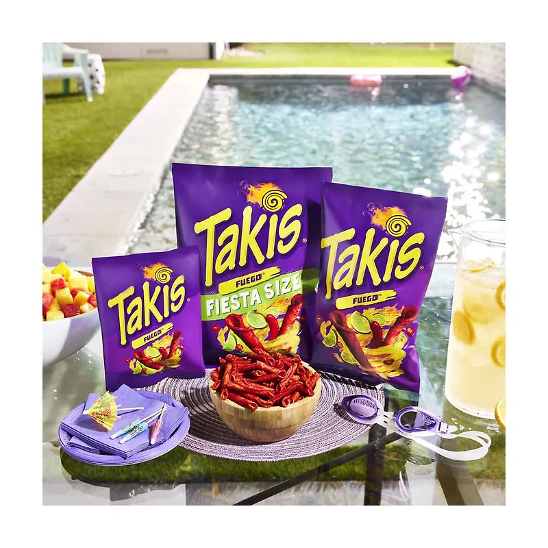 Takis Fuego Rolled Tortilla Chips, Hot Chili Pepper & Lime Flavored, 4 oz