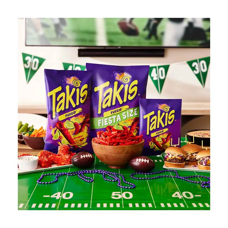Takis Fuego 3.25 oz Bag, Hot Chili Pepper & Lime Flavored Rolled Tortilla Chips